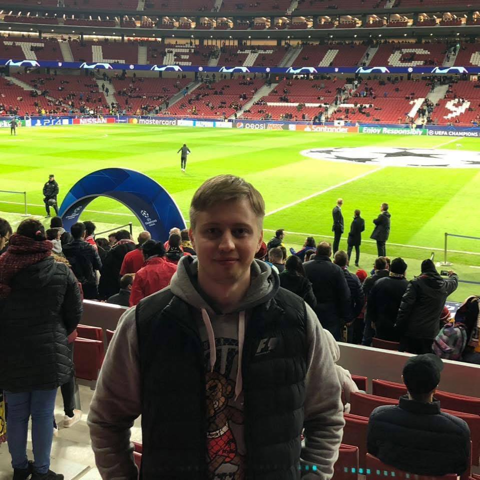 At a Champions League football match