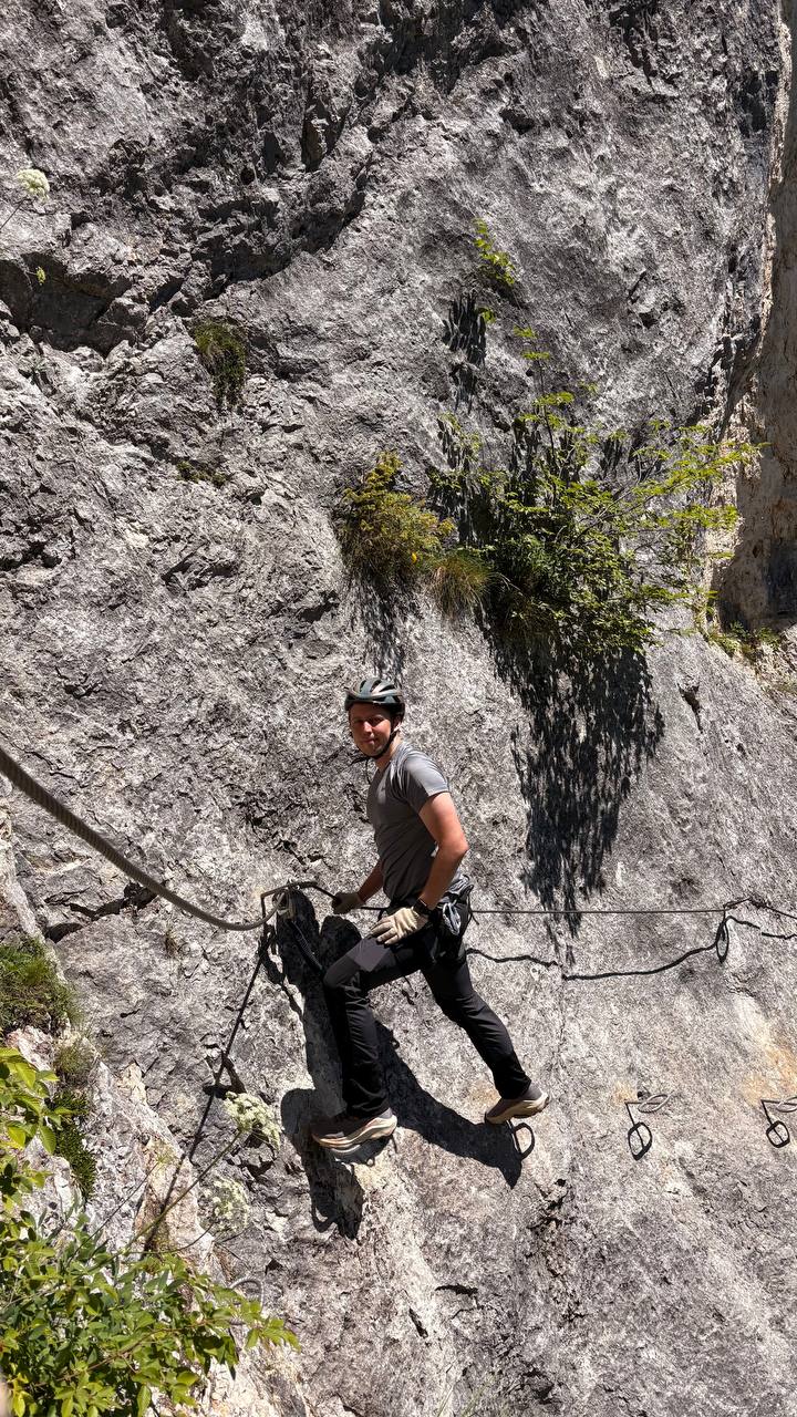 On a via ferrata route
